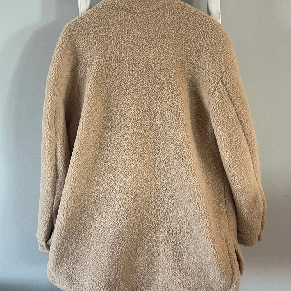 Ugg Kookaburra camel Tan Teddy winter lined cold weather Sherpa Jacket medium - Picture 9 of 11